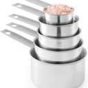 Stainless Steel Measuring Cups And Measuring Spoons 10-Piece Set, 5 Cups And 5 Spoons