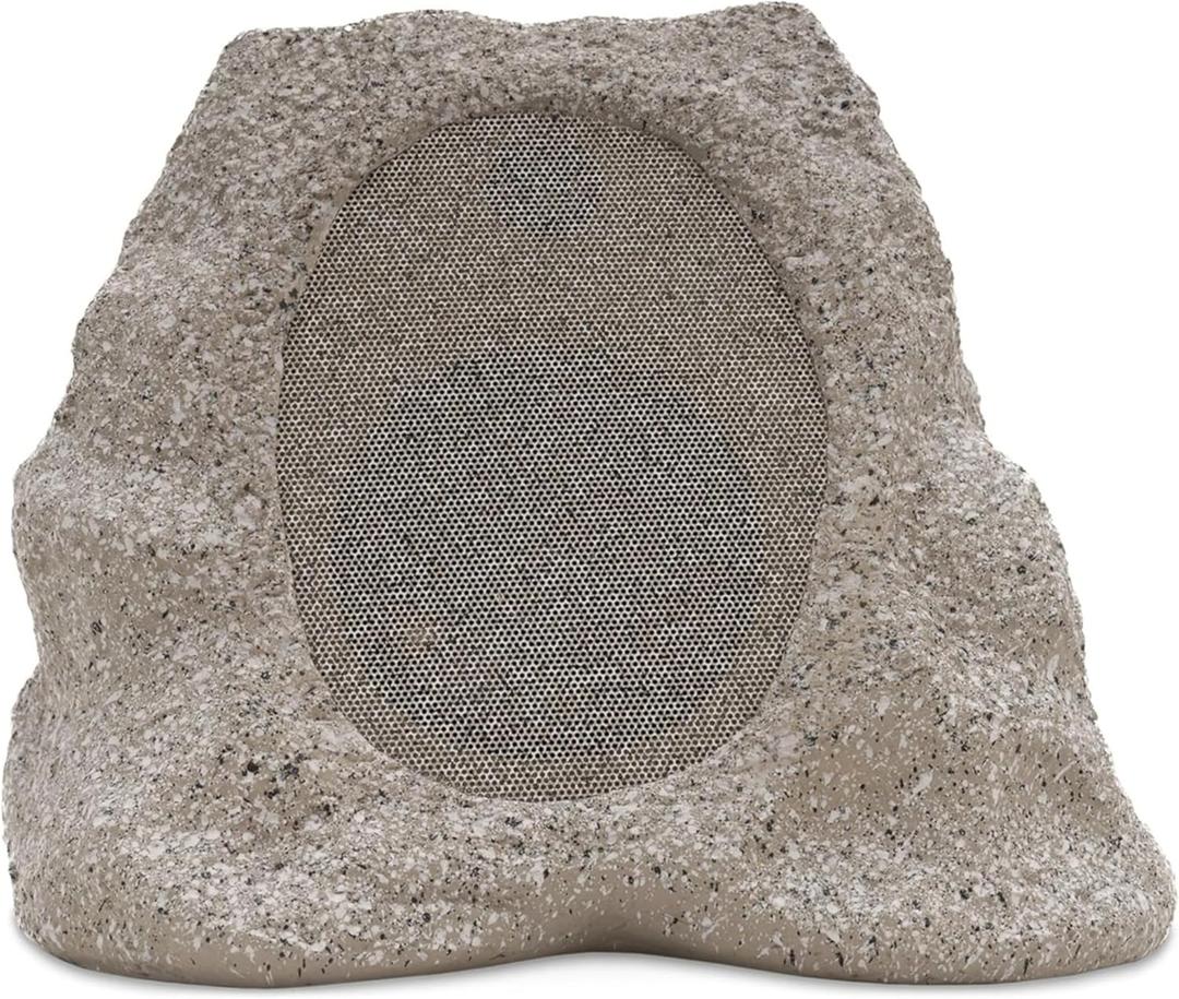 Victrola Rock Speaker Connect, Stone, Wireless Outdoor with Bluetooth 5.3, 22-Hour Battery Life, with Solar Charging, Link Up to 20 Rock Speakers, IP65 Water & Dust Resistant Speaker (Single, Stone)