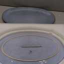famiware Serving Platter, Oval 15.59/14.3/12.9 inch Serving Dishes for Entertaining, Serving Bowls, Microwave Safe, Stonware Serving Trays for Party, Turkey, Cheese, Ocean Series, Blue