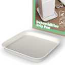 Dehumidifier Drip Pan with Raised Edge, Hard Plastic 9.5'' x 9.5''x 2'' Non-Slip Waterproof Drain Pan for Dehumidifiers, Drain Tray Catch & Prevent Water Leak, Protect Floor, Beige