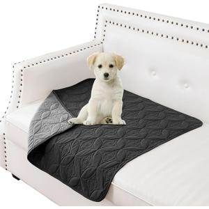 Waterproof Dog Blanket, 30x30 inches Small Pet Couch Covers for Sofa, Chair Bed Furniture Protector from Dogs Washable and Reversible-Black+Darkgrey