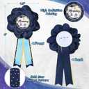 Vansolinne Star and Moon Maternity Sash Kit Mom to Be Daddy to Be Corsage Pin Over The Moon Baby Shower Decorations Navy Blue Twinkle Twinkle Little Star Theme Belly Bond Pregnancy Photo Props