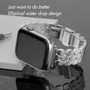 Compatible with Apple Watch Band 41mm 40mm 38mm 45mm 44mm 42mm Women,Cute Stainless Steel Metal iWatch Band for iWatch Series 9/SE/SE2/8/7/6/5/4/3/2/1,Pretty Shiny Look