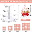 Cupcake Stand, 4 Tier Cupcake Stand for 50 Cupcakes, Square Tiered Cupcake Tower, Clear Acrylic Cupcake Holder, Dessert Stands for Party, Wedding, Birthday, Baby Shower, Halloween