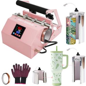 BetterSub 3in1 40 OZ Tumbler Mug Heat Press Machine 30 OZ 20 OZ 16 OZ Sublimation Straight Skinny Tumbler Mug,11 OZ 15 OZ 16 OZ Sublimation Mug Heat Transfer