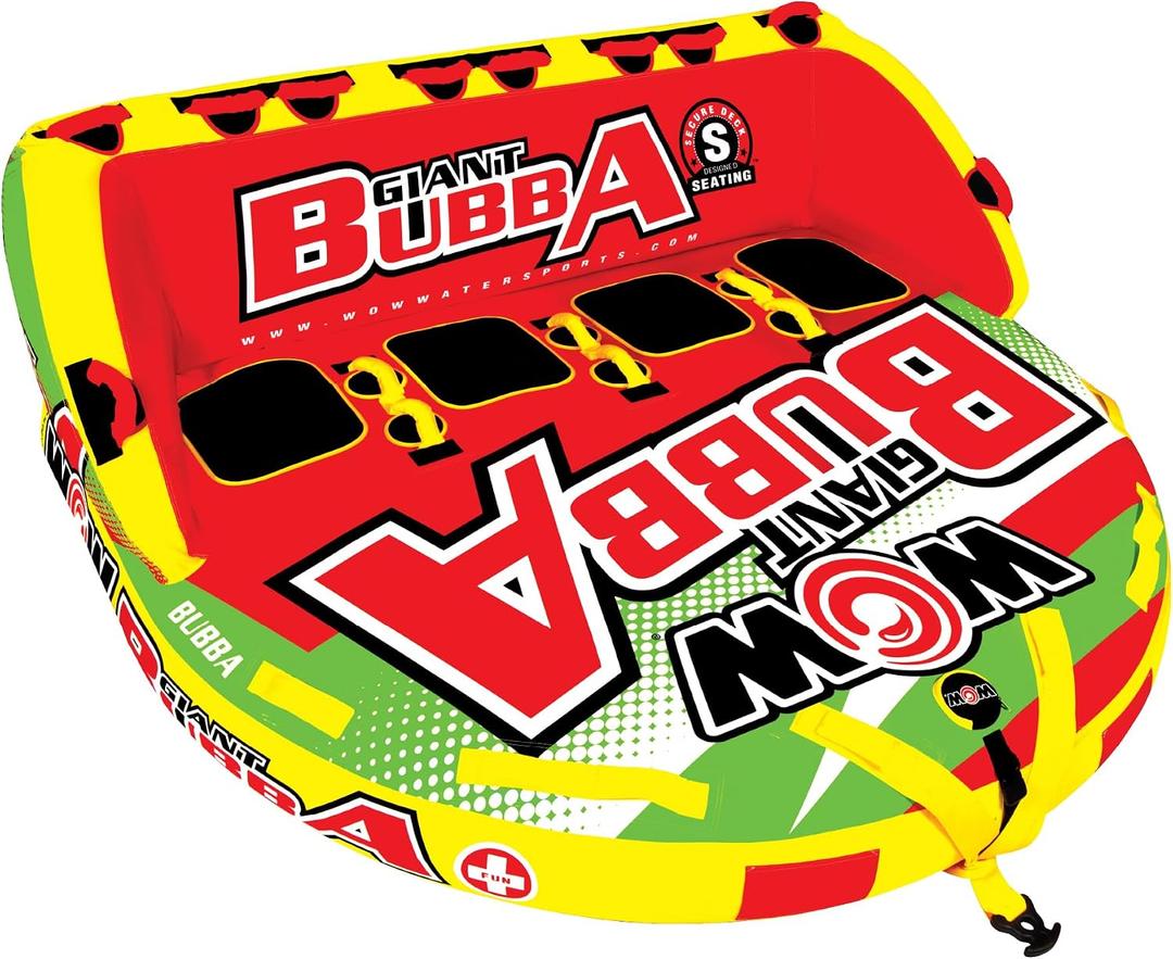 Wow Sports Bubba Towable Tubes for Boating, Boat Accessories for Tubing, Water Tube for Boats, 1 to 4 Person
