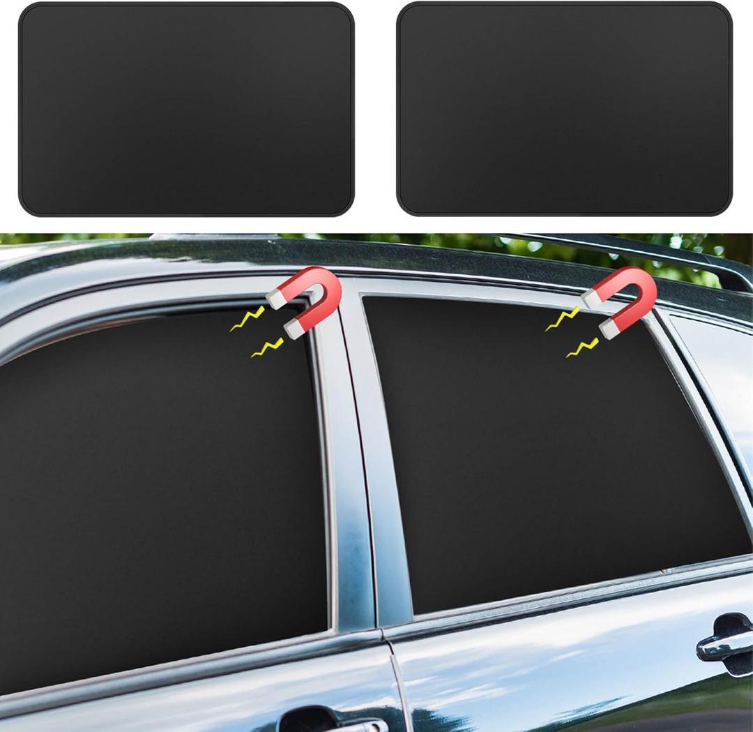 Car Curtains for Side Window - 2 Pcs Back Privacy Sun Shades Magnetic 100% Block Light Car Window Covers with Cooler Feeling (dexterous, back-2pcs)