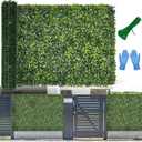 Artificial Boxwood Roll Panel Backdrop: 48"X120" UV-Anti Greenery Faux Grass Wall Hedge for Indoor Outdoor Green Decor & Backyard Background Decorations Fence Covering Privacy