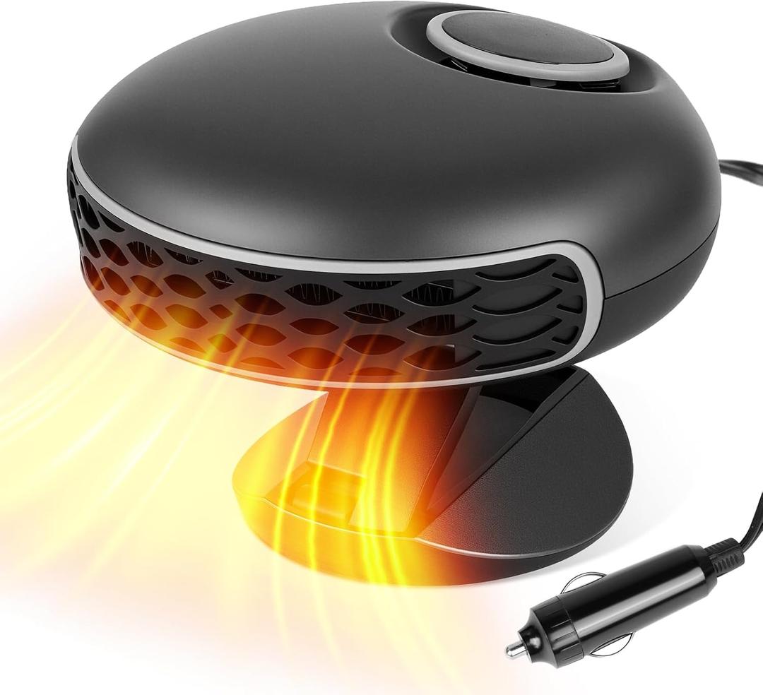 Portable 12V Car Heater & Defroster, 150W Fast Heating & Cooling Fan,Plug In Car Heater for Windshield Defogger with 360 Rotary Car Heaters for Vehicle,Car,RV,SUV