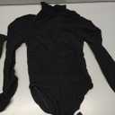 Women's Seamless Jumpsuit 2 Piece outfit, Mock Neck Long Sleeve Bodysuit with Snap Crotch and Leggings Set