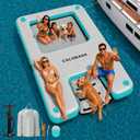 CALOBANA Inflatable Floating Dock with Dog Boat Ramp and Mesh, Size: 10ft×6ft×6in(3×1.8×0.15m)