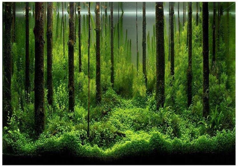 Fish Tank Background Forest Tank Aquarium Poster PVC Adhesive Underwater Forest Decoration (122x46cm)