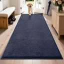PURRUGS Dirt Trapping Door Mat 31.5" x 70", Non-Slip Machine Washable Entryway Rug, Dog Doormat, Indoor Front Door Mat, Super Absorbent Entry Rug for Muddy Shoes & Paws, Navy Blue