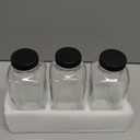 BIGIVACA 16 oz Glass Juice Bottles with Lids,3 PACK Bottles for Juicing,Square Drinking Jars Glass for Coffee,Cola,Milk,Tea in Travel,Work,School