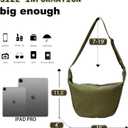 Canvas Messenger Crossbody Hobo Bag Crescent Trendy Shoulder Tote Purse Women Men Casual Dumpling Sling Bag