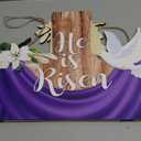 He is Risen Easter Decoration Wooden Extra Wreaths for Front Door Sign Cross Door Wall Signs 24Inch, Christian Jesus Lily Flowers Ornaments Hanging Crafts for Spring Home Farmhouse Party Porch Decor (Large)
