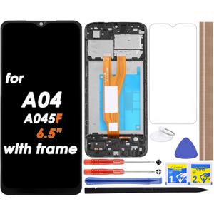 LCD Screen Replacement Touch Digitizer Display Assembly for Samsung Galaxy A04 A045 A045F SM-A045F 6.5" (with Frame)