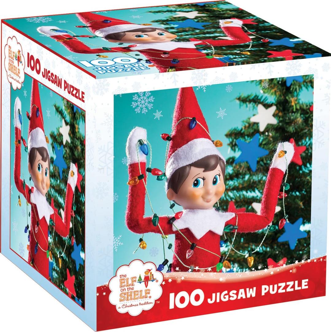 MasterPieces The Elf on The Shelf 100 Piece Puzzle - Jigsaw Puzzle with Vibrant Artwork and Durable Pieces - Fun Family Activity, Brain Challenge, and Educational Entertainment for Kids, Teens