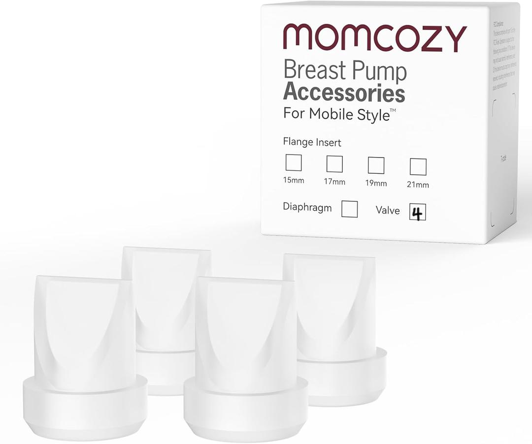 Momcozy Mobile Style | M6 Valves, Original Mobile Style| M6 Breast Pump Replacement Accessories, 4PCS (Transparent)