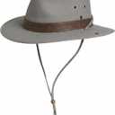 TOP-EX Cotton Aussie Outback Safari Hat, UPF 50+ Sun Hat Wide Brim with Chin Strap, Breathable Packable Bush Hat Men Women (Gray)