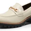 DREAM PAIRS Women's Chunky Loafers, Platform Comfortable Slip-On Dressy Business Casual Shoes 7.5