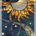 LUMARKE for iPhone 14 Pro Case Cute,Aesthetic Stained Glass Moon and Sun Blue, Compatible with Magsafe, Trendy Fancy Cool Retro Western Protective Slim Silicone Phone Cover for Women Girls (Solar Lunar Harmony)