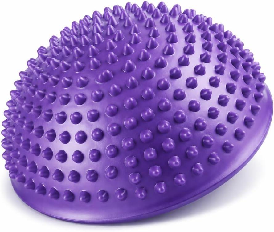 Foot Massage Ball, Inflatable Half Yoga Balls Massage Point Exercises Trainer Fitness for Kids Adults Sports Foot Massages