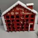 MEETYAMOR Christmas Advent Calendar, Wooden House 2025 Advent Calendar with 25 Large Drawers, 25 Days Until to Christmas Countdown for Home Indoor Living Room Table Mantel Decor, Red