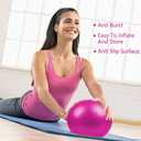 Fsadwnn Small Pilates Exercise Ball - 9 Inch Core Training Ball with Pump, Barre & Yoga Workout (Pink)