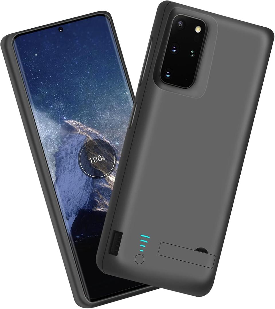 Sitong Battery Case for Samsung Galaxy S20+ Plus 5G, 6000mAh Rechargeable Extended Battery Charging Charger Case, Add 100% Extra Juice, Not Compatible with Galaxy S20 FE (6.7 inch) Black