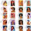 Sherr 20 Pcs Black History Month Pre Drawn Canvas African American Canvas to Paint Afro Queen Black Art for Painting for Adults Outline Pre Drawn Stretched Cotton Art to Paint Party Set, 8 x 10'