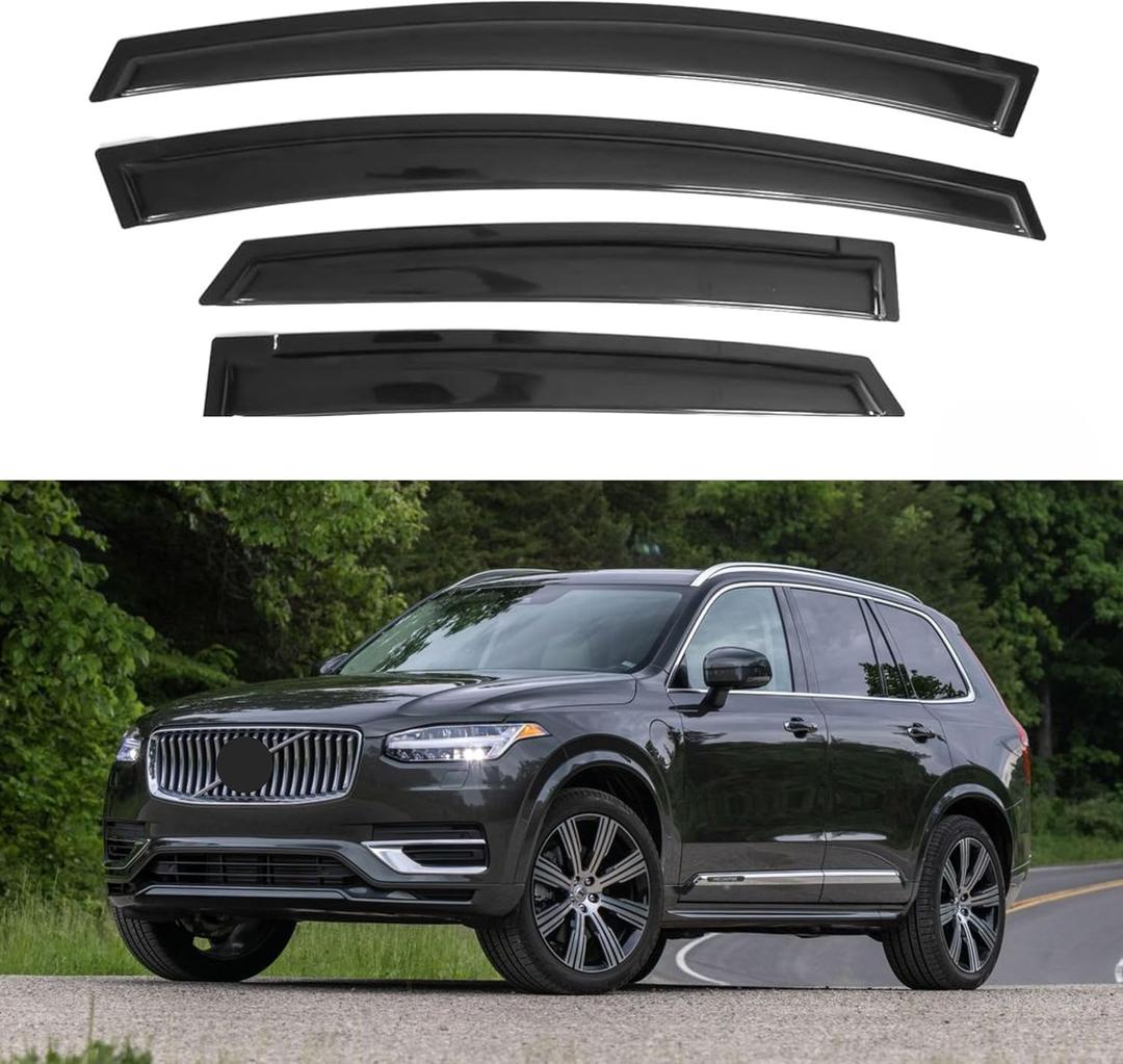 IG Window Visors Fit for 2016-2025 Volvo XC90, Out-Channel Rain Guards Vent Wind Deflectors 4PC, Car Accessories for 16-25 Volvo XC90