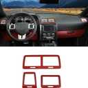 RAZPOY for Challenger Air Vent Cover, Center Console Dash AC Air Conditioning Outlet Vent Trim Compatible with Dodge Challenger Accessories 2009-2014, Red Carbon Fiber