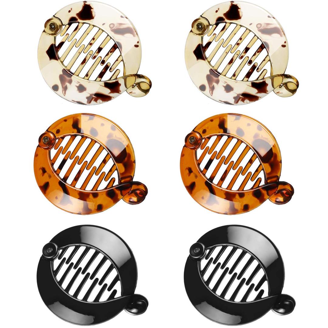 WILLBOND 6 Pieces Banana Hair Clips Banana Combs Fishtail Hair Clip Combs Resin Fish Grips for Women Accessories (Classic)