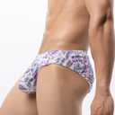 Malowinda Men's Spandex Low Rise Printed Bikini Briefs Underwear XXL