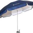 AMMSUN XL Chair Umbrella with Universal Clamp Adjustable 47 inches and 360-degree Swivel UPF 50+, Portable Clamp on Camping or Beach Chair, Stroller, Wheelchair, Golf cart, Navy Blue, Large-sized
