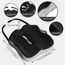 Truck Seat Cushion, Extra Large Memory Foam Car Seat Cushions for Long Driving - Orthopedic Sciatica and Tailbone Pain Relief, Comfort Support for Road Trip Essentials