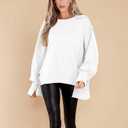 BWQ Womens Oversized Sweatshirt Crewneck Long Sleeve Shirts Pullover Sweatshirts S-2XL (White, S)