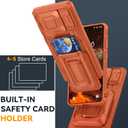 for Samsung Galaxy S26 Ultra Wallet Case with Card Holder & Kickstand & Full Camera Lens Cover, Military Grade Drop Shockproof Rugged Phone Case for S26 Ultra 6.9'', Orange