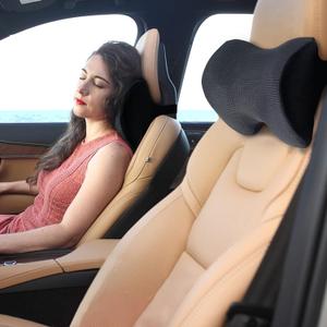 SPRFUFLY Make Relaxing Car Headrest Pillow, Car Pillow for Driving with Adjustable Strap, Breathable Removable Cover & Ergonomic Design - Softness Travel Car Neck Support Pillow (Black, Pack of 1)