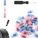 TSIEBRV 60PCS Screw in Tire Plugs Kit,Self-Service Tire Repair Rubber Nail Kit Includes 4-Size Tires Repair Screws & Screwdrivers,Universal Flat Tires Repaisr Kits for Cars,SUVs,Trucks