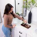 Bathroom Vanity Tray 11.8x5.9in of Acacia Wood - Elegant Organizer for Cosmetics, Jewelry, Perfume, Candle, Key - Premium Wood Tray for Bathroom, Kitchen, Countertop, Toilet Tank, Sink (Dark Brown)