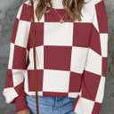 ZESICA Women's 2026 Spring Fashion Turtleneck Long Sleeve Striped Ribbed Knit Loose Pullover Sweater Tops, Large