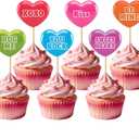 24Pcs Valentine's Day Cupcake Toppers, Colorful Heart Cupcake Picks, Sweet Party Cake Decorations for Valentine's Day, Weddings, and Proposals