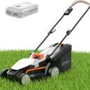 Litheli Cordless Lawn Mower 13 Inch, U20 Handy+ 20V Electric Lawn Mowers for Garden, Yard and Farm, 5 Heights Adjustment, Light Weight,4.0Ah Portable Battery Included (White)