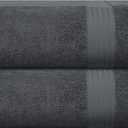 GLAMBURG Premium Cotton Oversized 2 Pack Bath Sheet 35x70-100% Pure Cotton - Ideal for Everyday use - Ultra Soft & Highly Absorbent - Machine Washable - Charcoal