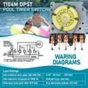 T104M Mechanical Time Switch 208-277 VAC 5HP 40A DPST Manual Override Heavy Duty Electromechanical Outdoor/Indoor Timer 24 Hours Up to 12 ON/Off 1-12 Cycles Per Day for Pool Pump Water Heater Lighting