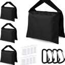 Photography Sandbag for Video Stand, Heavy Duty Weight Bags for Light Tripod, Camping Chair, 4 Packs (Black)