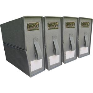 4 Pack Foldable Bed Sheet Set Organizer With Handle, Linen Closet Storage For Blankets, Duvet Covers, With Window And Label, Organizing Bedding, Queen & King Size, Gray