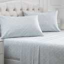 Mellanni Queen Sheets Set - 4 PC Iconic Collection Bedding - Hotel Luxury, Extra Soft, Cooling Bed Sheets - Wrinkle, Fade, Stain Resistant (Queen, Laced Sky Blue)